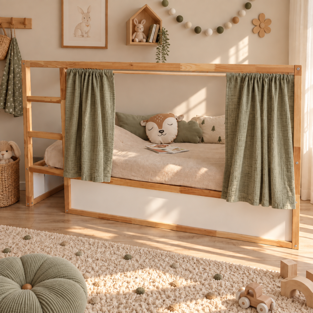 Rideaux lit Kura IKEA - Vert Kaki