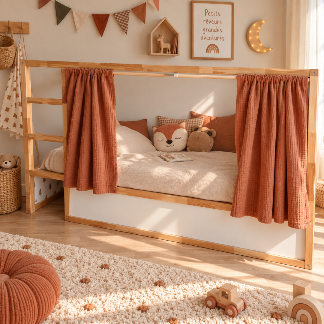 Rideaux lit Kura Ikea -Terracotta
