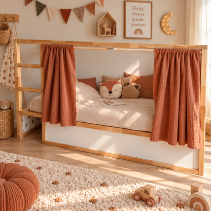 Rideaux lit Kura Ikea -Terracotta