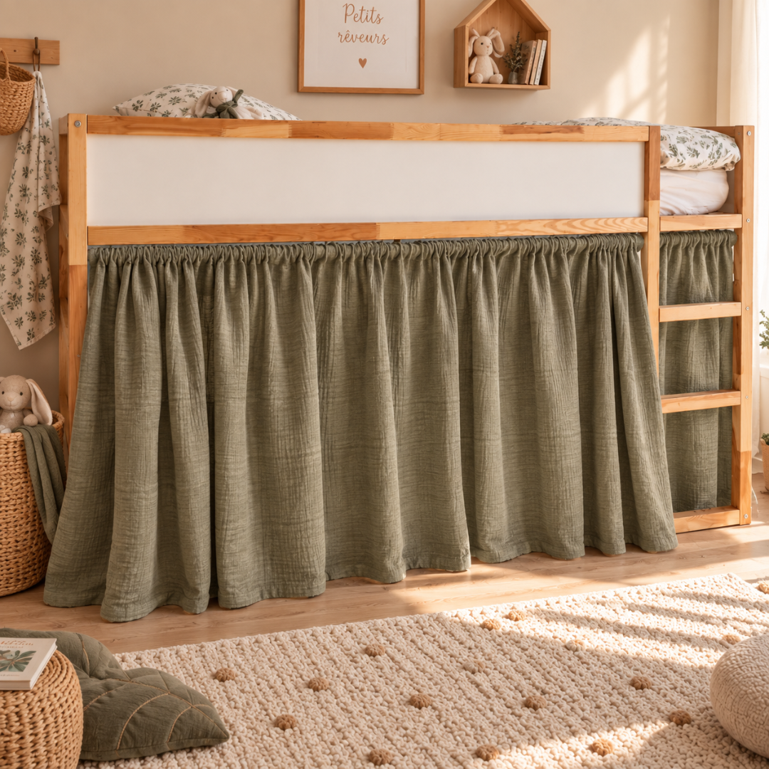 Rideaux lit Kura IKEA - Vert Kaki