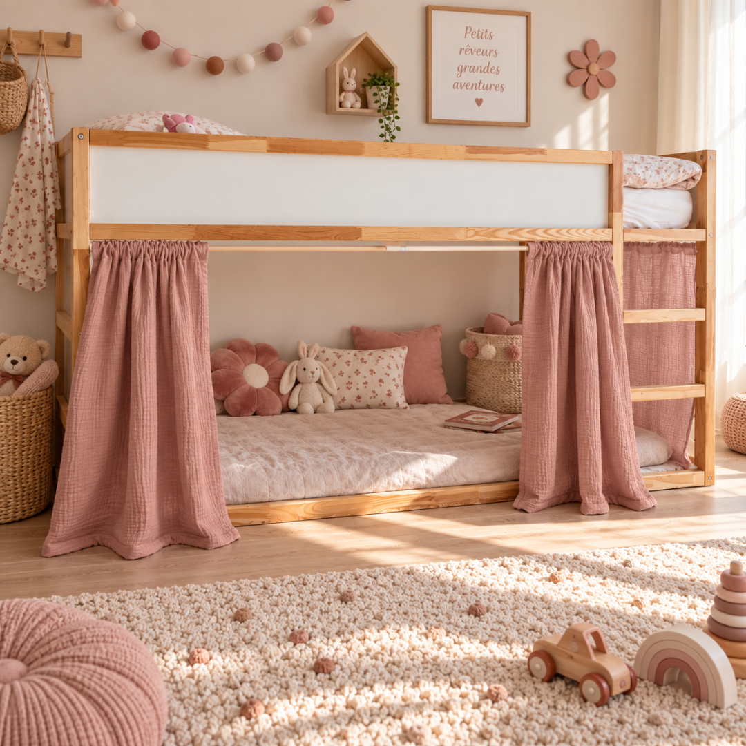 Rideaux lit Kura IKEA - Rose