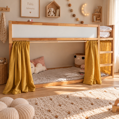 IKEA Kura bedgordijnen - Mosterdgeel