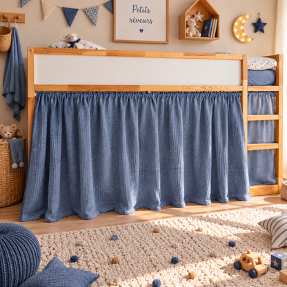 IKEA Kura Bed katoenen mousseline gordijn - Eucalyptusgroen