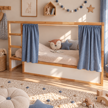 IKEA Kura Bed katoenen mousseline gordijn - Eucalyptusgroen