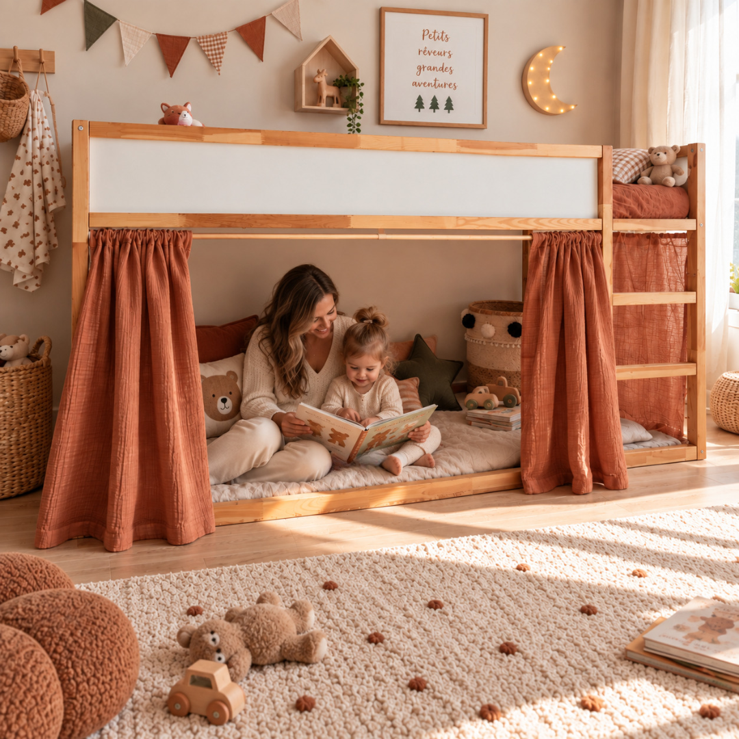 Rideaux lit Kura Ikea -Terracotta
