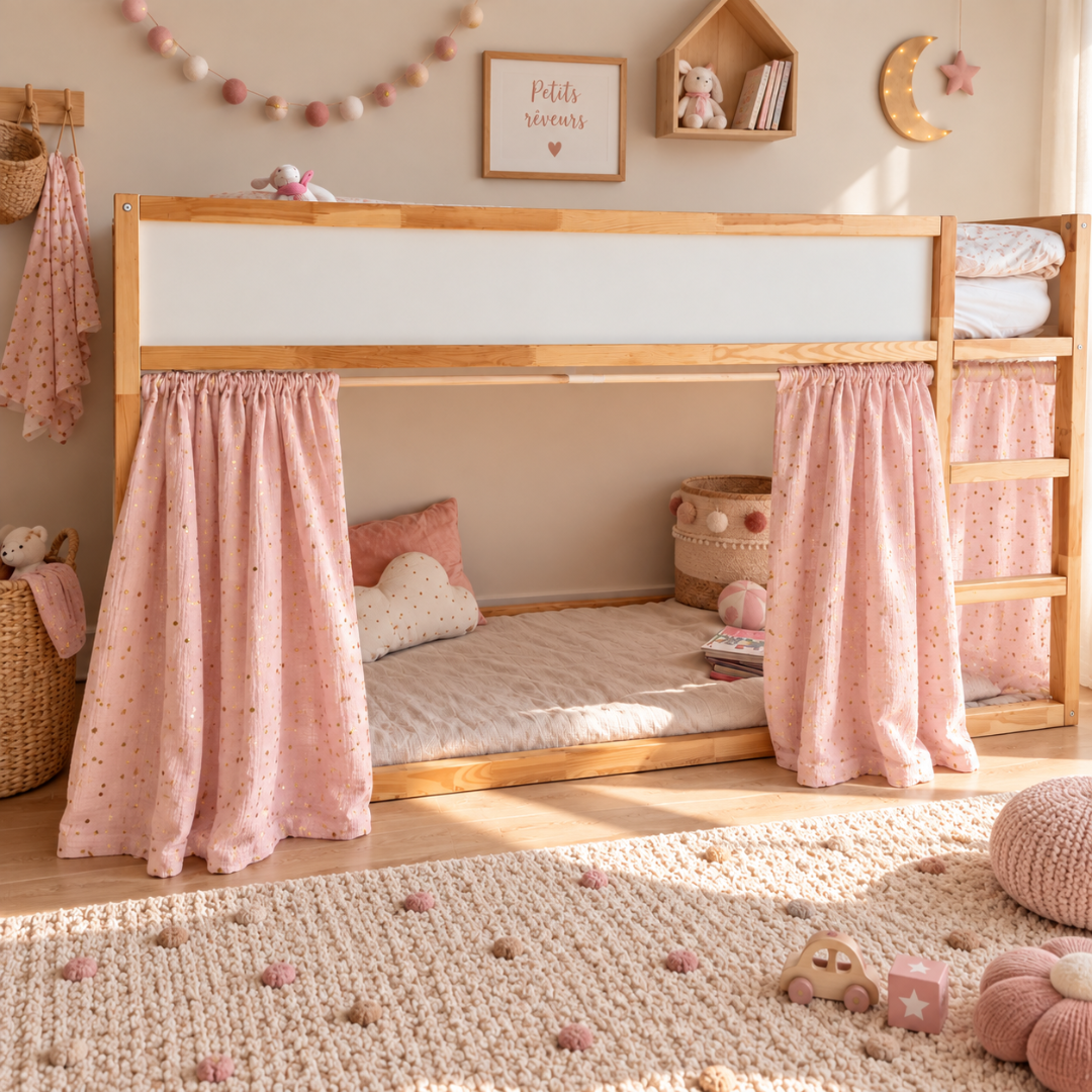 Rideaux lit Kura IKEA - Rose blush OR