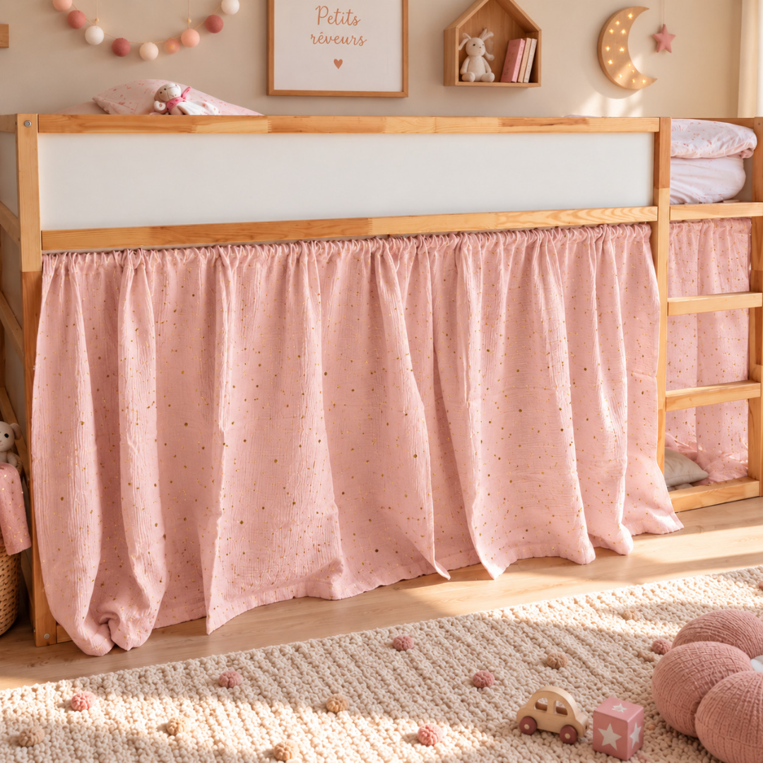 Rideaux lit Kura IKEA - Rose blush OR