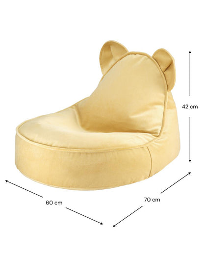 Fauteuil enfant ourson en velours - Jaune