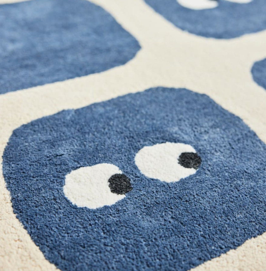 Tapis enfant Bleu motif Yeux