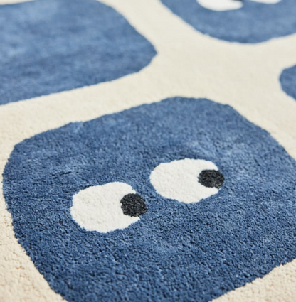 Tapis enfant Bleu motif Yeux