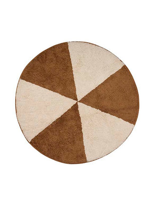 Tapis enfant rond Circus Beige & Marron