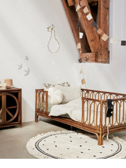 Tapis enfant Ecru à pois noirs
