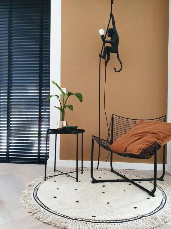 Tapis Ecru à pois noirs