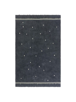 Tapis Gris anthracite à pois Ecru