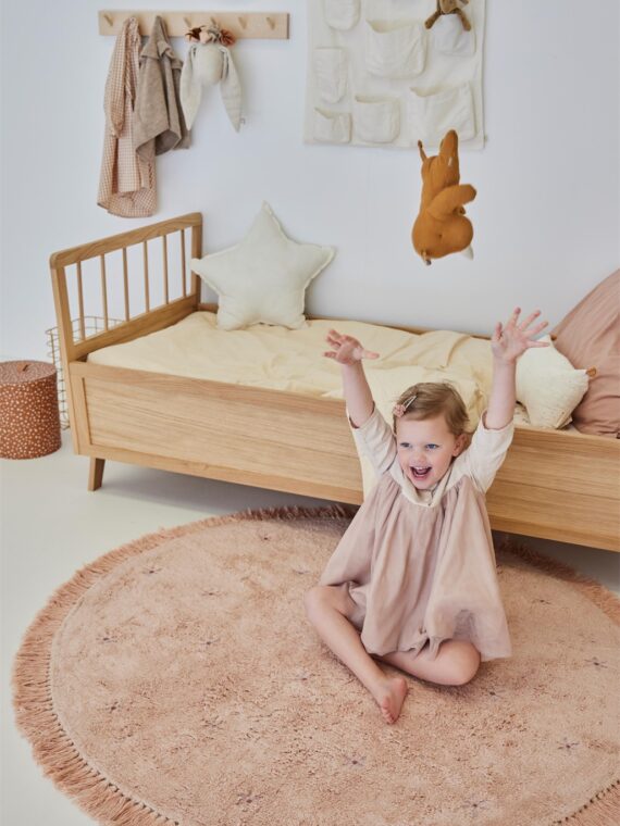 Tapis enfant Rose à fleurs violettes