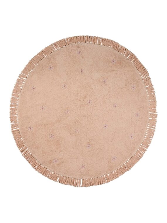 Tapis Rose à fleurs violettes