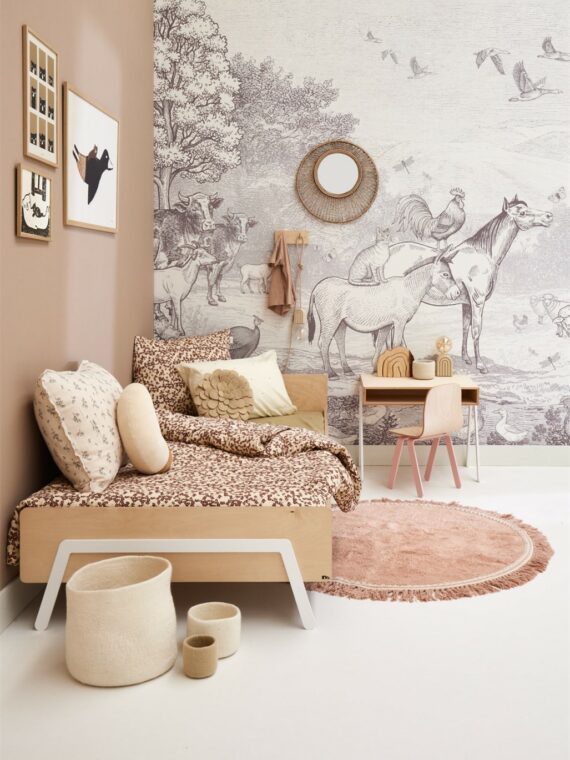 Tapis enfant rose poudré
