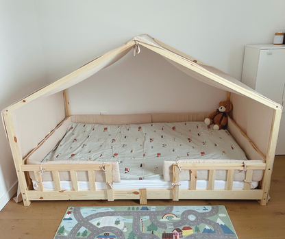 Ciel de lit cabane Beige