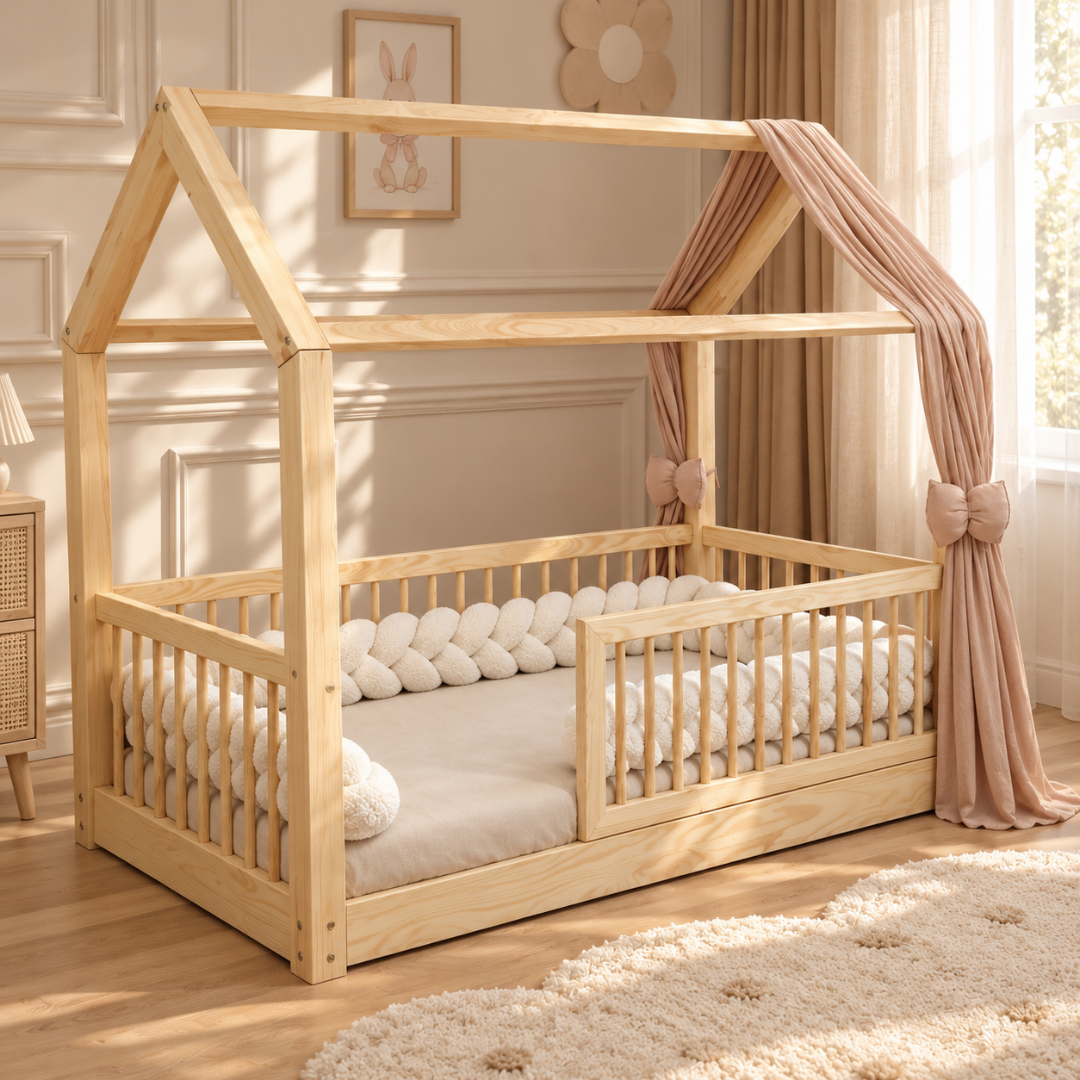 Donkerbeige bedvlecht 180cm