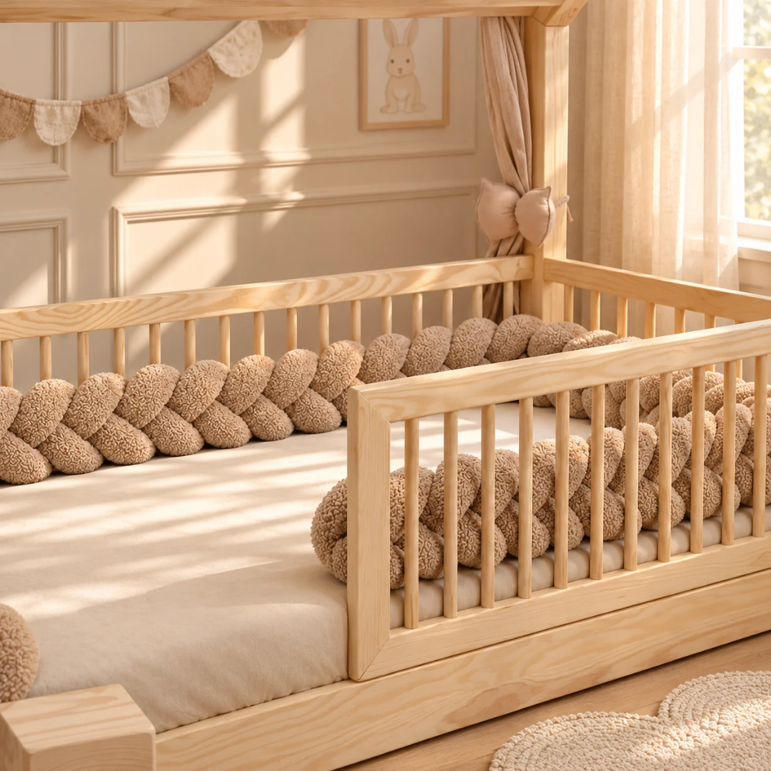 Donkerbeige bedvlecht 180cm