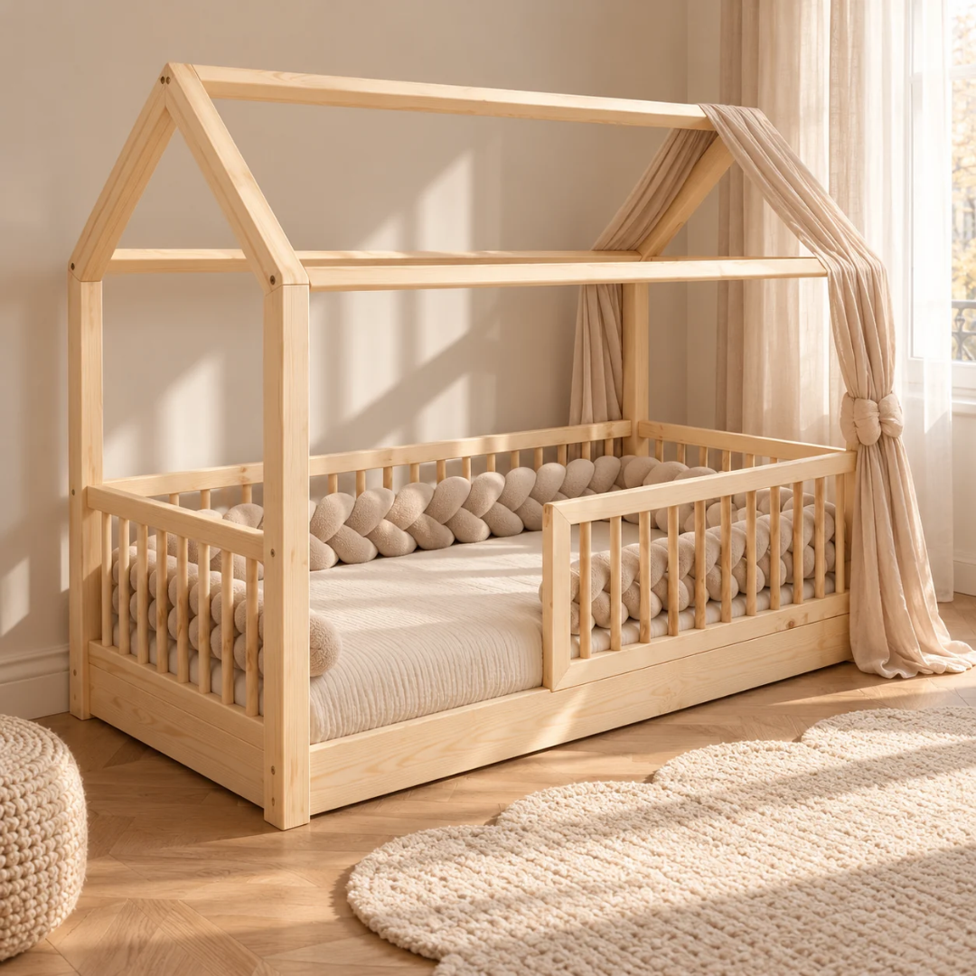 Donkerbeige bedvlecht 180cm
