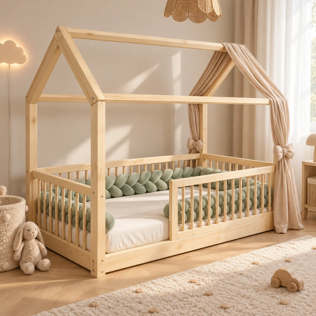 Donkerbeige bedvlecht 180cm