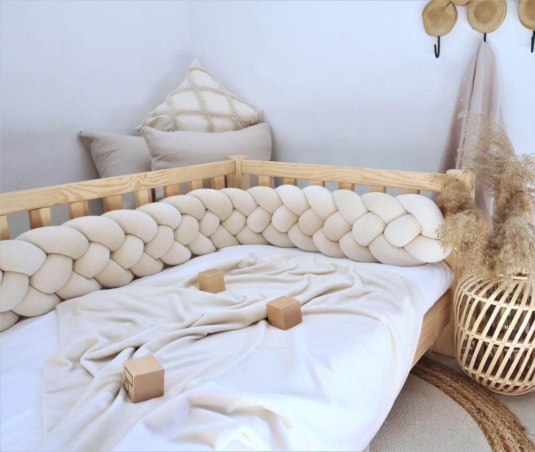 Tresse de lit 4 brins Beige clair 300cm