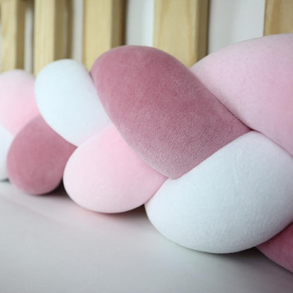Tresse de lit 3 brins Rose &amp; Blanc