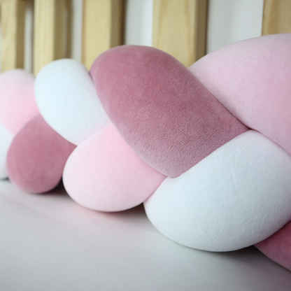 Tresse de lit 3 brins Rose &amp; Blanc