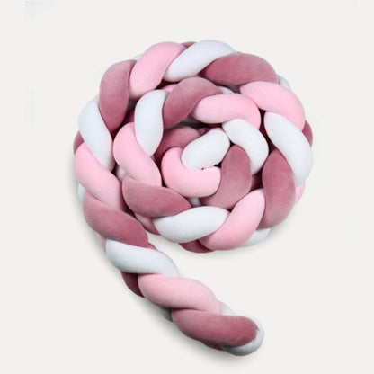 Tresse de lit rose &amp; blanc 200cm