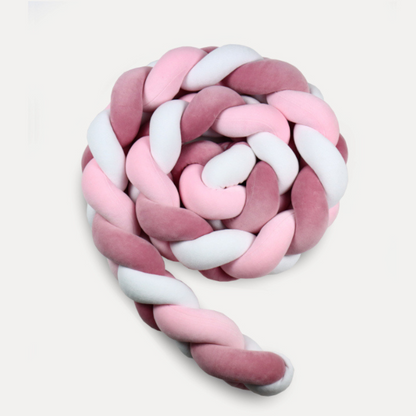 Tresse de lit rose &amp; blanc 200cm