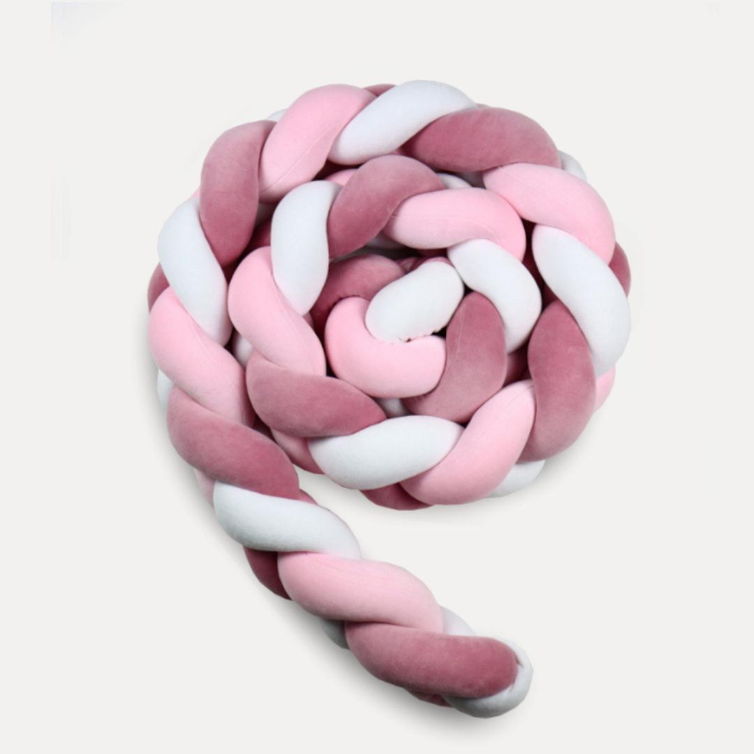 Tresse de lit 3 brins Rose &amp; Blanc