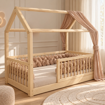 Donkerbeige bedvlecht 180cm