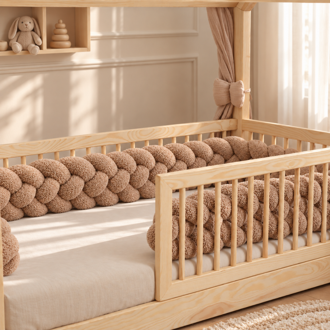 Donkerbeige bedvlecht 180cm