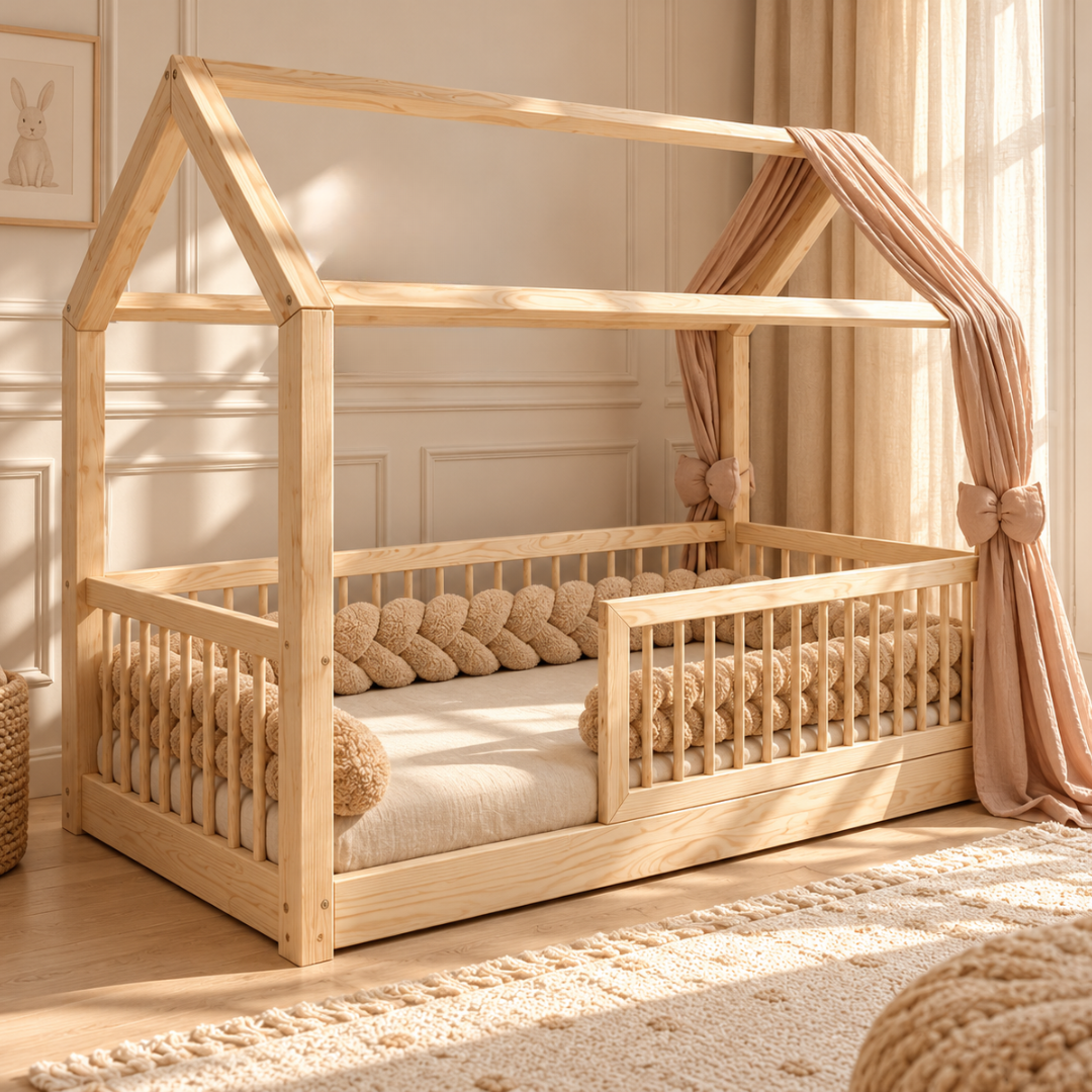 Donkerbeige bedvlecht 180cm