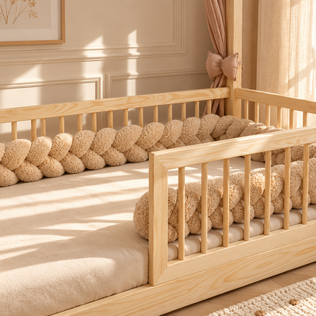 Tresse de lit 3 brins Teddy bouclette Beige