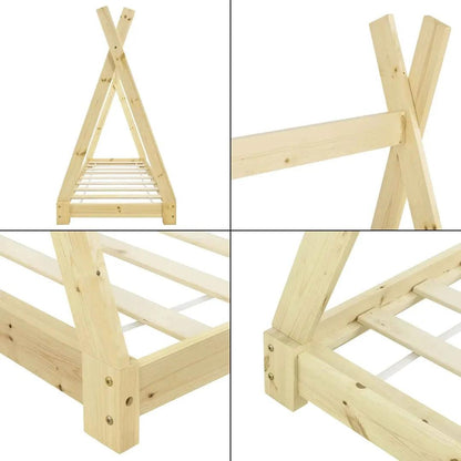 Lit tipi 70x140cm - Montessori - Bois naturel