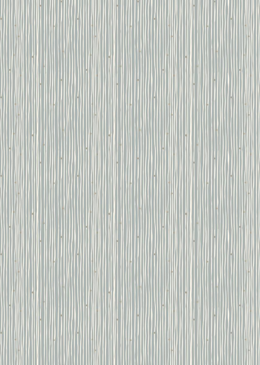 Papier peint chambre enfant ligné Bleu &amp; Blanc