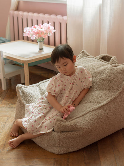 Fauteuil enfant Teddy bouclette Beige