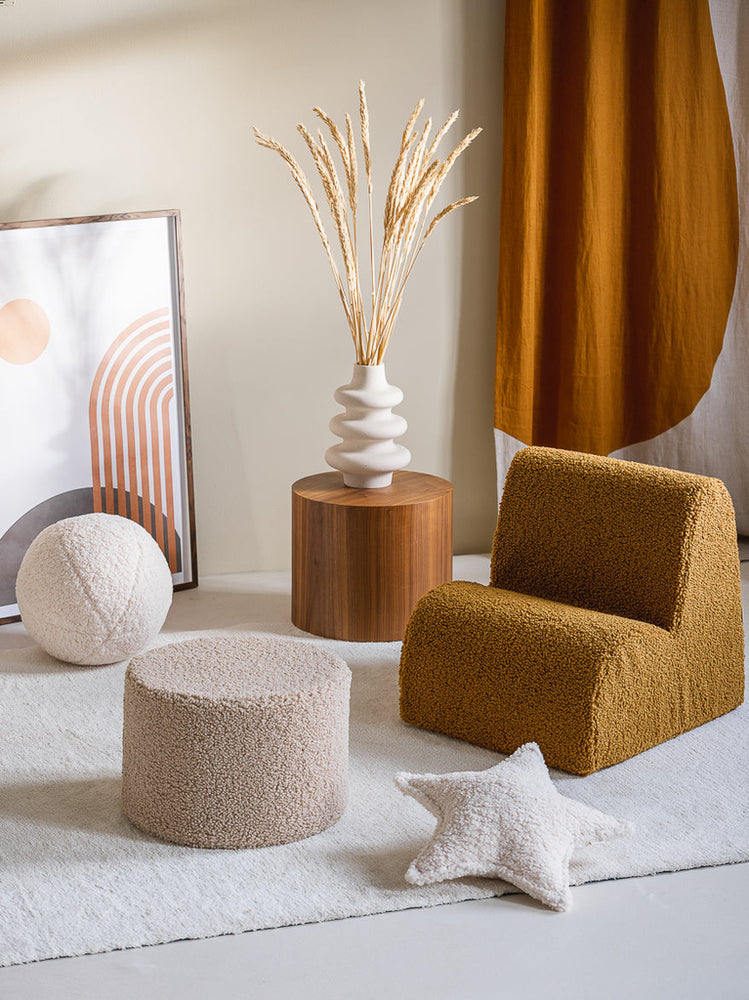 Pouf bouclette Beige
