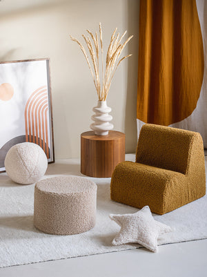 Pouf bouclette Beige