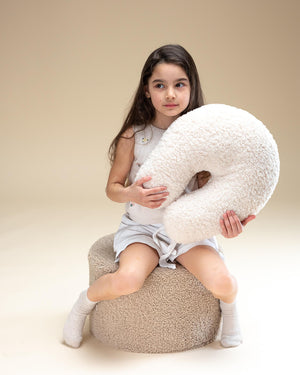 Pouf bouclette Beige