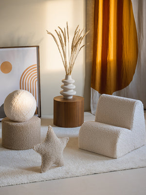 Pouf bouclette Beige