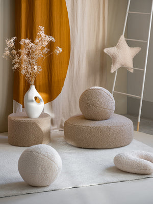 Pouf bouclette Beige