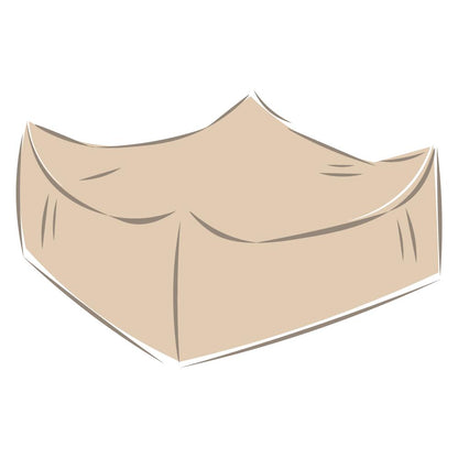 Pouf carré bouclette Ecru