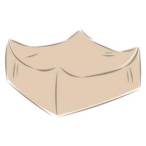 Pouf carré bouclette Ecru