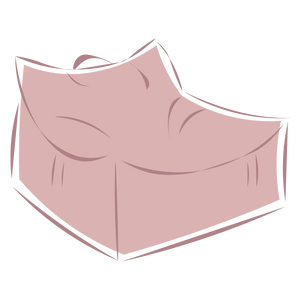 Pouf carré bouclette Ecru