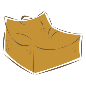 Pouf carré bouclette Ecru