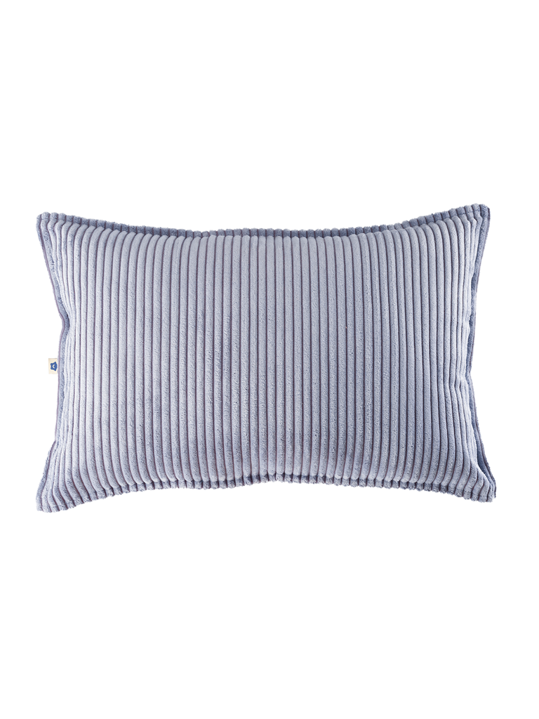 Coussin rectangulaire velours côtelé Bleu