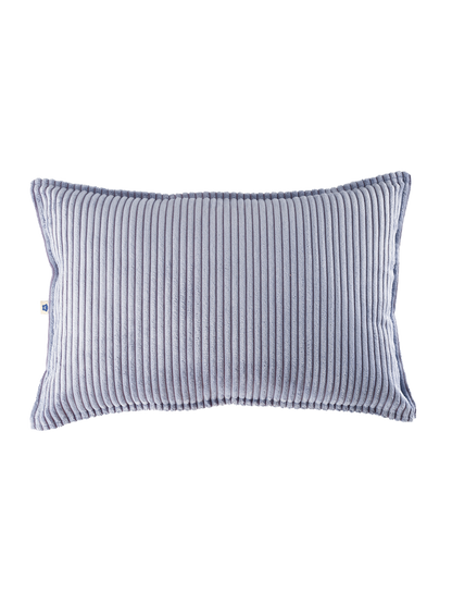 Coussin rectangulaire velours côtelé Bleu